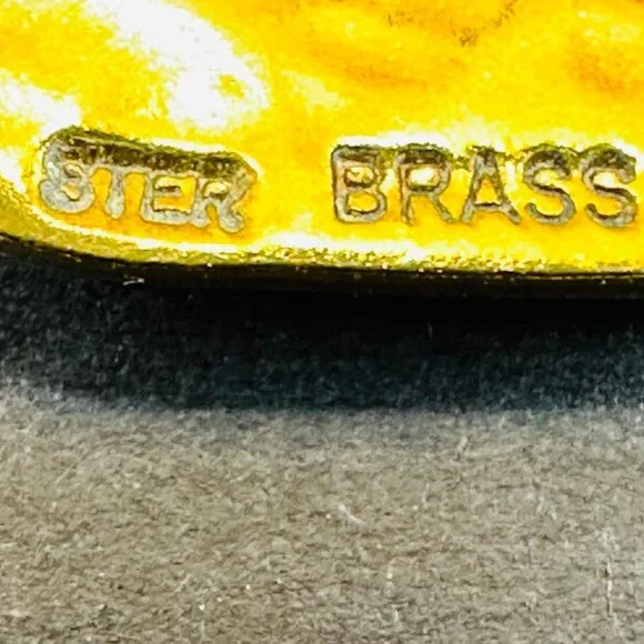 Jeep Collins Sterling Silver & Brass Hammered Post Earrings Signed - Picture 3 of 6